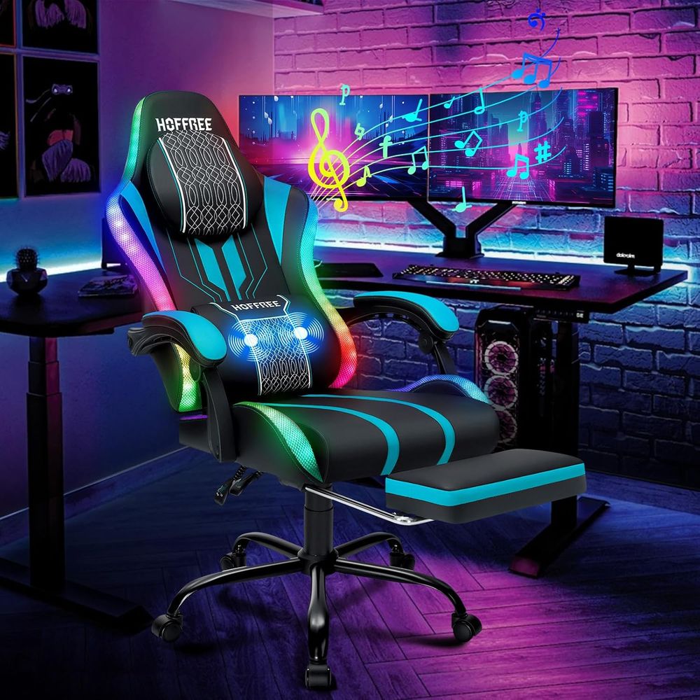 Gaming Chair with LED Lights S - đánh giá và giá Speakers
