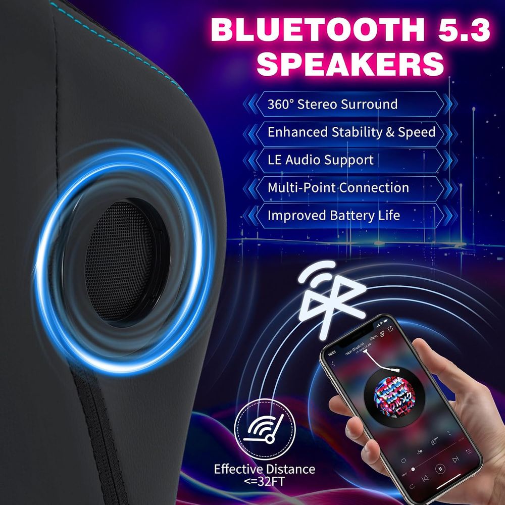 Gaming Chair with LED Lights S - đánh giá và giá Speakers
